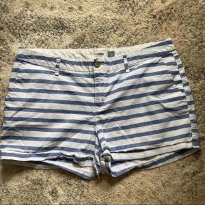 White & Blue Old Navy Striped Shorts